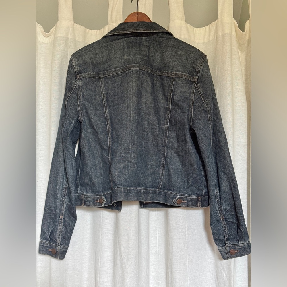 LOFT Dark Indigo Denim Jacket with Chest Pockets - Picture 7 of 7